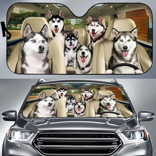 Joycorners SIBERIAN HUSKY CAR All Over Printed 3D Sun Shade