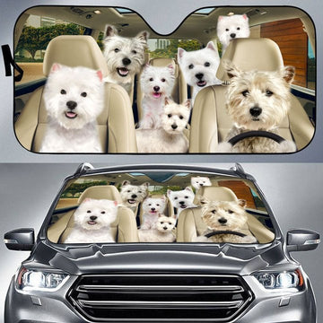 Joycorners WEST HIGHLAND WHITE TERRIER CAR All Over Printed 3D Sun Shade