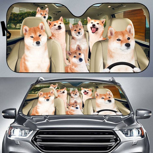 Joycorners SHIBA INU CAR All Over Printed 3D Sun Shade