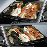 Joycorners POODLE CAR All Over Printed 3D Sun Shade