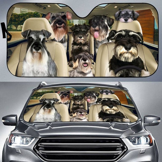 Joycorners MINIATURE SCHNAUZER CAR All Over Printed 3D Sun Shade