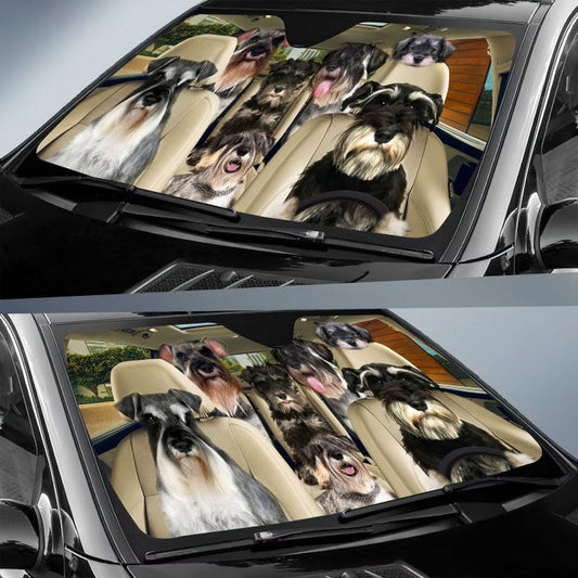 Joycorners MINIATURE SCHNAUZER CAR All Over Printed 3D Sun Shade