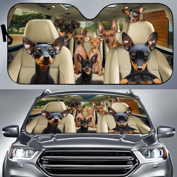 Joycorners MINIATURE PINSCHER CAR All Over Printed 3D Sun Shade