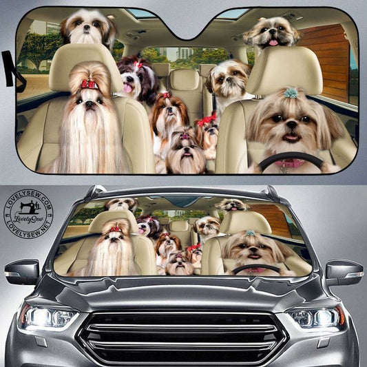 Joycorners SHIH TZU CAR All Over Printed 3D Sun Shade