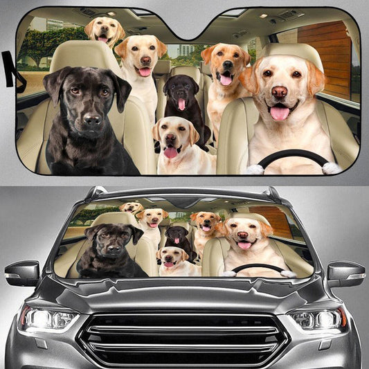 Joycorners LABRADOR RETRIEVER CAR All Over Printed 3D Sun Shade