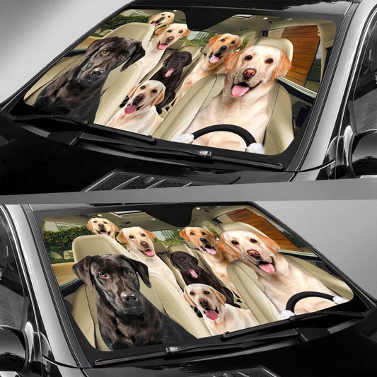 Joycorners LABRADOR RETRIEVER CAR All Over Printed 3D Sun Shade