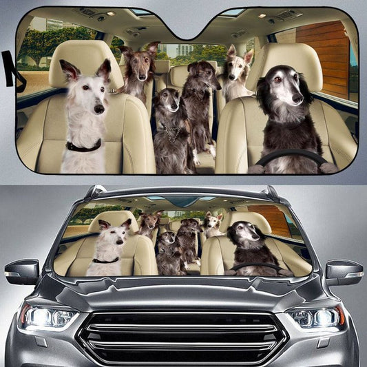 Joycorners SILKEN WINDHOUND CAR All Over Printed 3D Sun Shade