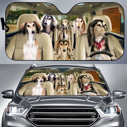 Joycorners SALUKI CAR All Over Printed 3D Sun Shade