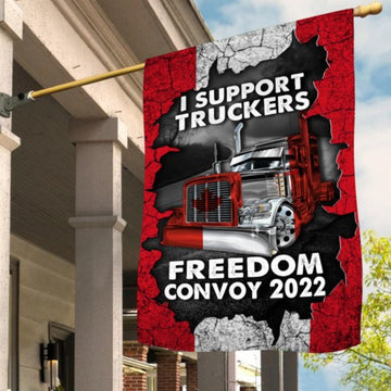 Joycorners Trucker I Support Truckers Freedom Convoy 2022 3D Printed Flag 3D All Over Printed