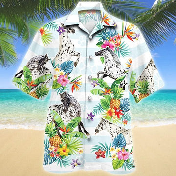 Joycorners APPALOOSA HORSE Hawaiian Theme Pineapple Tropical Flower All Printed 3D Hawaiian Shirt