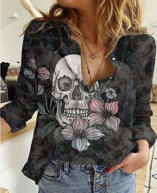 Joycorners Unisex Skull Collection 068 All Printed 3D Casual Shirt