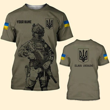 Joycorners Personalized Name USA Stands With Ukraine Shirt Slava Ukraine All Over Printed 3D TShirt