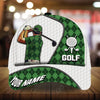 Joycorners Cool Golfing Customized Name Multicolor Leather Pattern 3D Cap