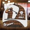 Joycorners Cool Golfing Customized Name Multicolor Leather Pattern 3D Cap