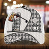 Joycorners Cool Golfing Customized Name Multicolor Leather Pattern 3D Cap