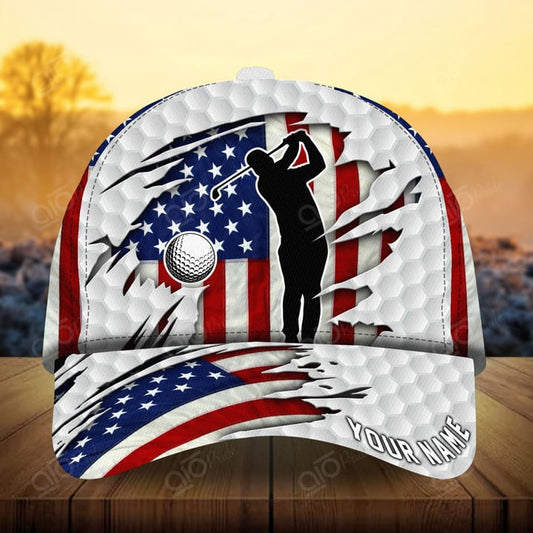 Joycorners Cool A4 Golf Lover Customized Name Multicolor 3D Cap