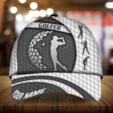 Joycorners Unique Golf Customized Name Multicolor Leather Pattern 3D Cap