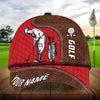 Joycorners Golf Lovers Customized Name Multicolor Leather Pattern 3D Cap