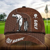 Joycorners Golf Lovers Customized Name Multicolor Leather Pattern 3D Cap