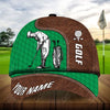 Joycorners Golf Lovers Customized Name Multicolor Leather Pattern 3D Cap