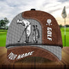 Joycorners Golf Lovers Customized Name Multicolor Leather Pattern 3D Cap