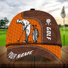 Joycorners Golf Lovers Customized Name Multicolor Leather Pattern 3D Cap