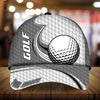 Joycorners Ball Golf Lovers Customized Name Multicolor Leather Pattern 3D Cap