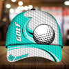 Joycorners Ball Golf Lovers Customized Name Multicolor Leather Pattern 3D Cap