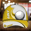 Joycorners Ball Golf Lovers Customized Name Multicolor Leather Pattern 3D Cap