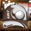 Joycorners Ball Golf Lovers Customized Name Multicolor Leather Pattern 3D Cap