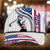 Joycorners Unique Women Love Golf US Flag Pattern Customized Name Multicolor 3D Cap