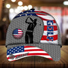 Joycorners Cool Man US Flag Pattern Customized Name Multicolor 3D Cap