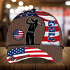 Joycorners Cool Man US Flag Pattern Customized Name Multicolor 3D Cap