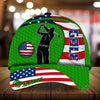 Joycorners Cool Man US Flag Pattern Customized Name Multicolor 3D Cap