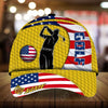 Joycorners Cool Man US Flag Pattern Customized Name Multicolor 3D Cap