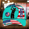 Joycorners Cool Man US Flag Pattern Customized Name Multicolor 3D Cap