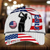 Joycorners Cool Man US Flag Pattern Customized Name Multicolor 3D Cap