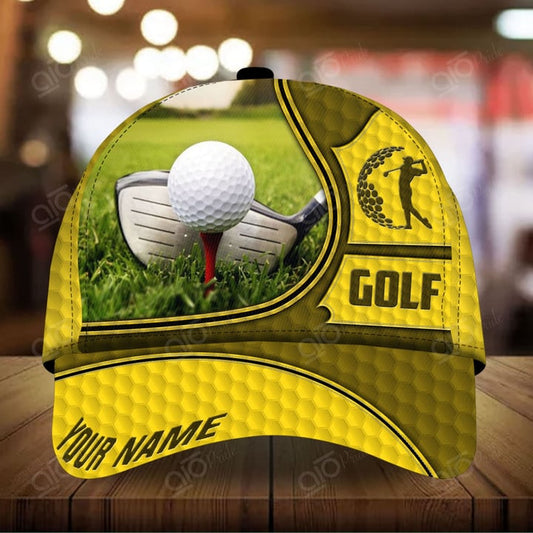 Joycorners Loralle Cool Golf Customized Name Multicolor Leather Pattern 3D Cap
