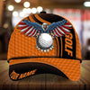 Joycorners Eagle And Golf Customized Name Multicolor Leather Pattern 3D Cap