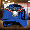 Joycorners Eagle And Golf Customized Name Multicolor Leather Pattern 3D Cap