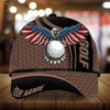 Joycorners Eagle And Golf Customized Name Multicolor Leather Pattern 3D Cap