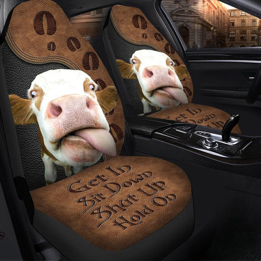 Joycorners Cattle Fun Car Seat Covers (2Pcs)