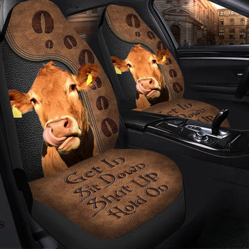 Joycorners Cattle Funny Car Seat Covers (2Pcs)