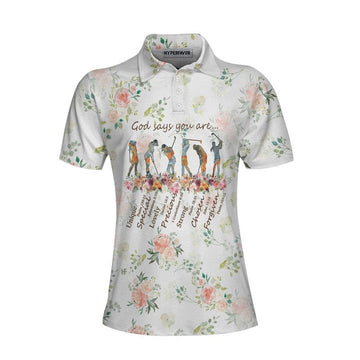 Joycorners Golf Girl God Says You Are Women Polo Shirt