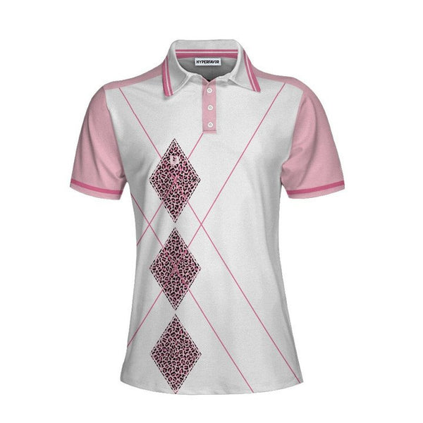 Joycorners Golfing Forever Housework Whenever Leopard Argyle Style Women Polo Shirt