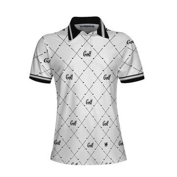 Joycorners Golf In Black And White Pattern  Women Polo Shirt