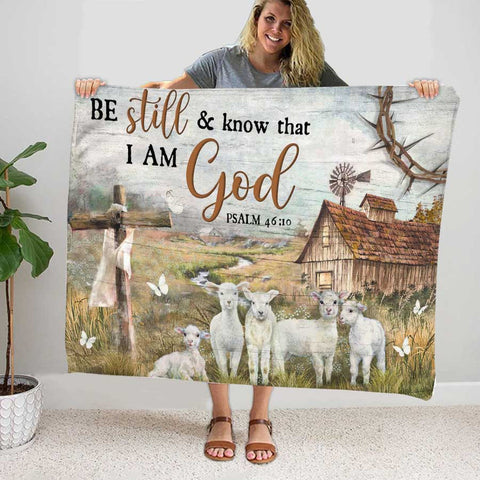 Joycorners Lamb Farm Be still and know that I am God Blanket
