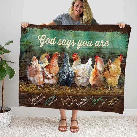 Joycorners Rooster Painting, Chicken God Says You Are Farmhouse Blanket