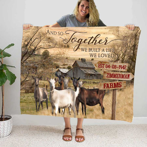 Joycorners Personalized Goat Farmhouse Blanket