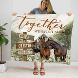 Joycorners Personalized Together We Have It All Horse Farmhouse  Blanket